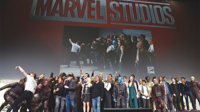 SAN DIEGO, CA - JULY 23:  The casts and filmmakers  from Marvel Studios attend the San Diego Comic-Con International 2016 Marvel Panel in Hall H on July 23, 2016 in San Diego, California. ©Marvel Studios 2016. ©2016 CTMG. All Rights Reserved.  (Photo by Alberto E. Rodriguez/Getty Images for Disney)